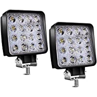 2 X 48 W Led Flood Lampara de coche Faros de trabajo led Luces diurna Luz de la luz de los faros de campo a traves de…